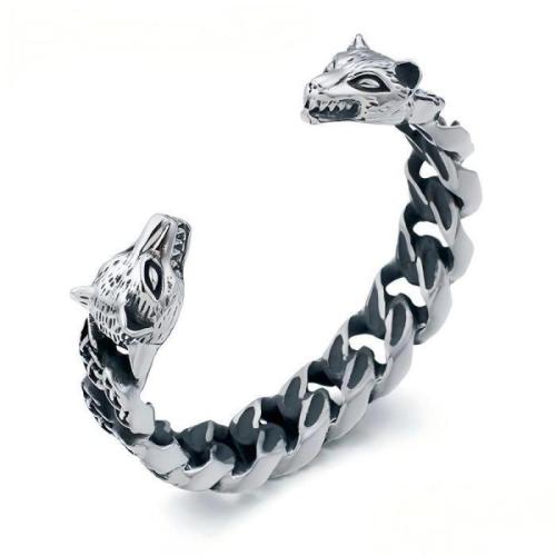 Partículas de acero Brazalete, Lobo, Vintage & para hombre, Vendido por UD