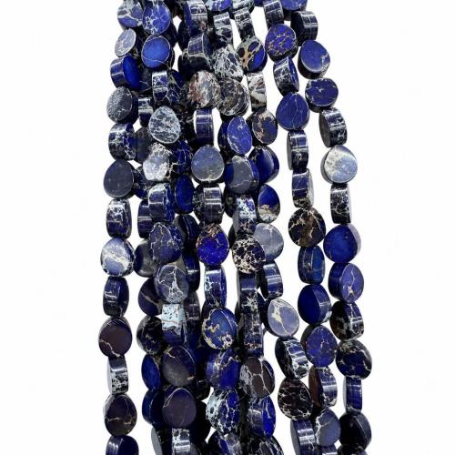 Abalorio De Jasper Impresión , Jaspe Impresión, Redondo aplanado, Bricolaje, más colores para la opción, 10x8x4mm, longitud:aproximado 38 cm, Vendido por Sarta