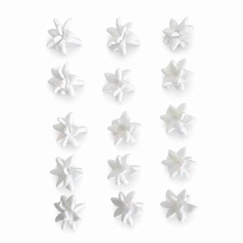 Granos de arcilla de polímero flor, Arcilla polimero, Bricolaje, Blanco, 22x21mm, agujero:aproximado 2mm, longitud:aproximado 38 cm, aproximado 20PCs/Sarta, Vendido por Sarta