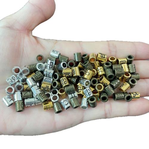 Zinc Alloy Large Hole Beads, Round Tube, plated, DIY 
