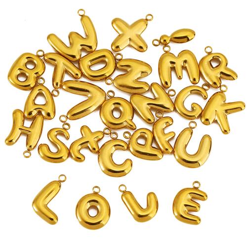 Pendentif de lettre en acier inoxydable, Acier inoxydable 304, Lettre d’alphabet, Placage ionique sous vide, DIY & styles différents pour le choix, Vendu par PC[