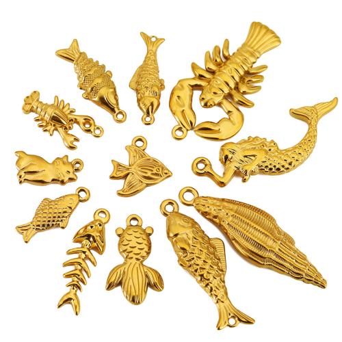 Pendentifs d'animaux en acier inoxydable , Acier inoxydable 304, Placage ionique sous vide, DIY & styles différents pour le choix, Vendu par PC[