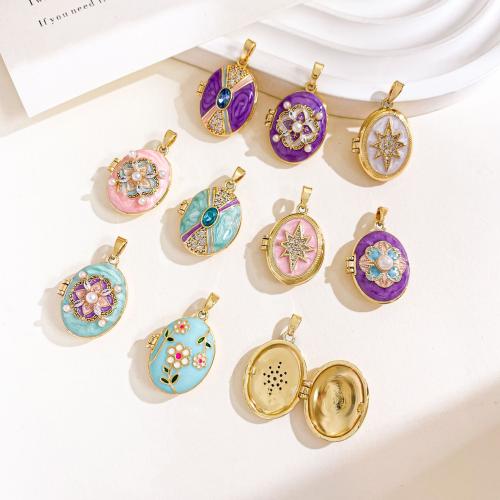 キュービックジルコニアマイクロパヴェブラスペンダント, 銅, とともに プラスチック製パール, メッキ, DIY & 異なるスタイルを選択 & マイクロパヴェジルコニア & エナメル, pendent size 18-25mm, 売り手 パソコン