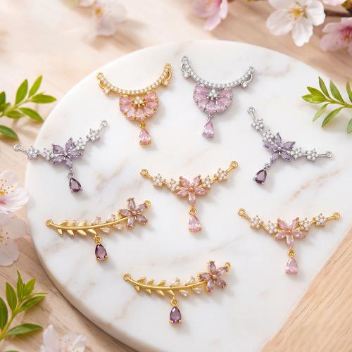 Colgante de Micro Pavé de Zirconía Cúbica, metal, chapado, Bricolaje & diferentes estilos para la opción & micro arcilla de zirconia cúbica, pendent size 32-36mm, Vendido por UD[