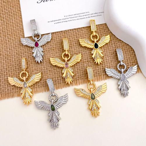 Pendentifs strass en laiton, Phénix, Placage, DIY & avec strass, plus de couleurs à choisir Vendu par PC[