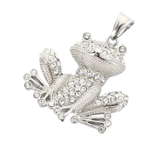 Pendentifs en acier inoxydable strass, Acier inoxydable 304, DIY & styles différents pour le choix & avec strass, couleur originale, Vendu par PC