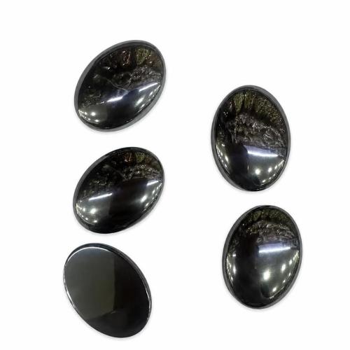 Non- magnetische Hämatit flache Hinterseite Cabochon, flachoval, DIY, 30x22x7mm, verkauft von PC
