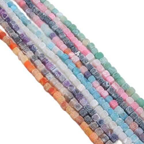 Abalorios de Ágata Envejecida, Cuadrado, teñido & Bricolaje, más colores para la opción, beads size 6-8mm, longitud:aproximado 38 cm, Vendido por Sarta[