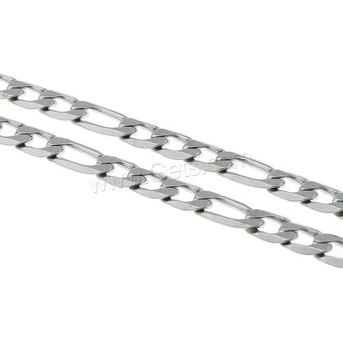 Stainless Steel Chain Necklaces, plated, figaro chain Approx 24 Inch 