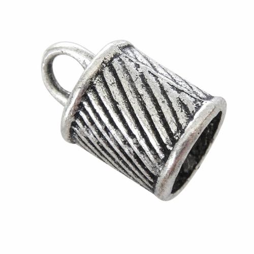 Zinc Alloy End Cap, Tube, plated nickel, lead & cadmium free Approx 4mm 