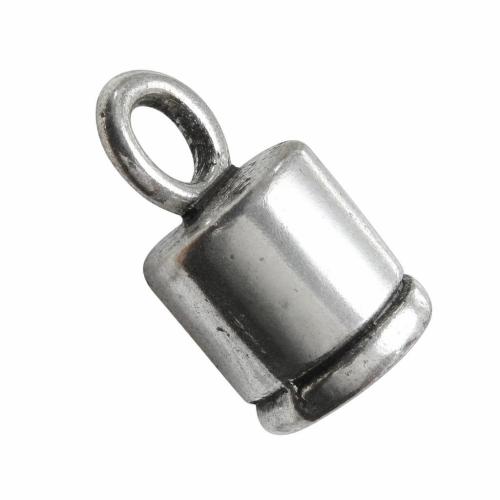 Zinc Alloy End Cap, Tube, plated nickel, lead & cadmium free Approx 3mm 