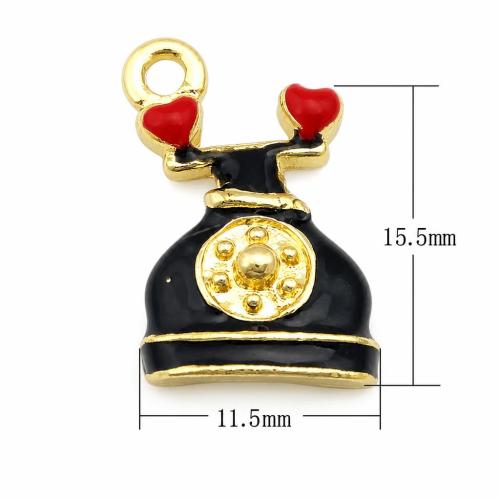 Zinc Alloy Tool Pendants, Telephone, plated, enamel Approx 2mm 