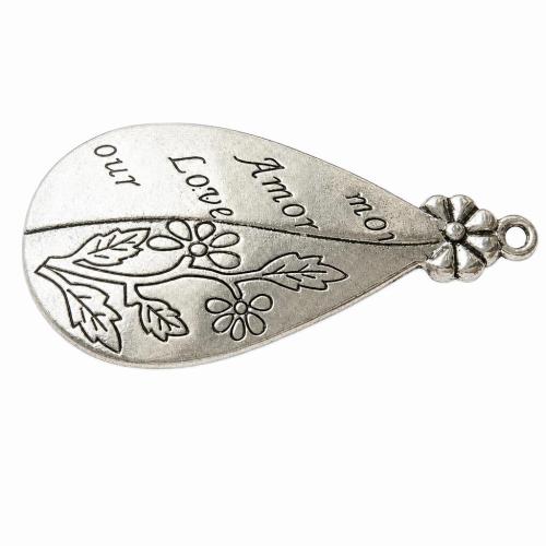 Zinc Alloy Teardrop Pendants, plated cadmium free Approx 2mm, Approx 