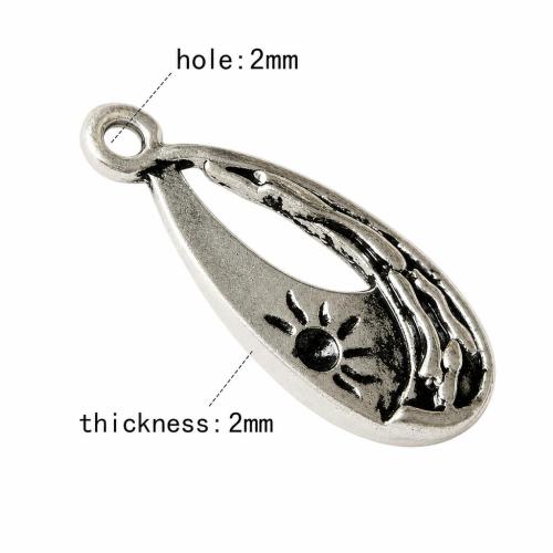 Zinc Alloy Teardrop Pendants, plated Approx 2mm, Approx 