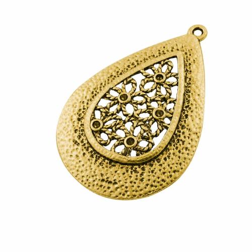 Zinc Alloy Teardrop Pendants, plated, filigree Approx 2mm 