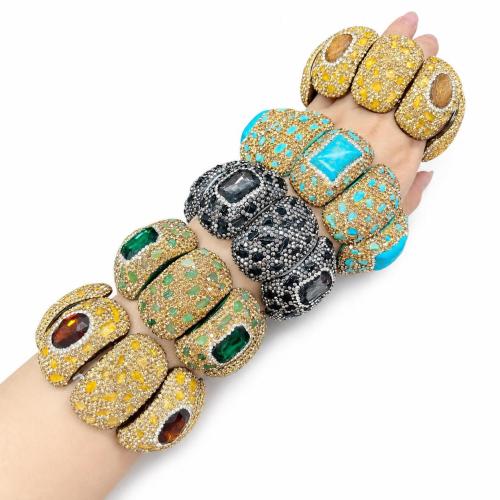 Piedras preciosas Brazalete, estilo popular & unisexo & con diamantes de imitación, más colores para la opción, diámetro interior:aproximado 60mm, Vendido por UD