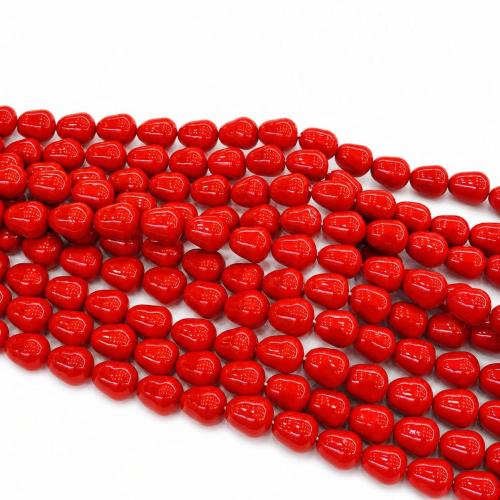 Natural Freshwater Shell Beads, Pear, stoving varnish, DIY Approx 40 cm 