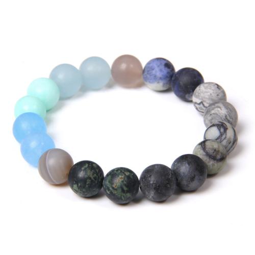 Piedras preciosas Pulsera, Esférico, Joyería & para hombre, más colores para la opción, beads size 10mm, longitud:aproximado 19 cm, Vendido por UD