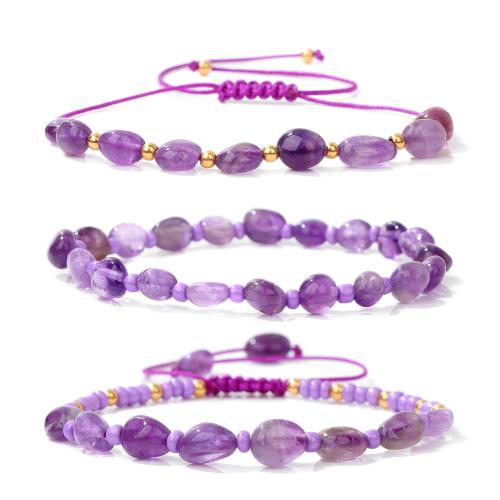 Piedras preciosas Pulsera, Irregular, hecho a mano, ajustable & para mujer, más colores para la opción, longitud:aproximado 7-10 Inch, Vendido por Set