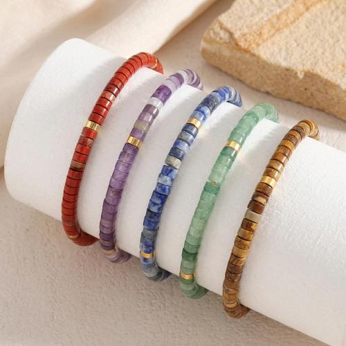 Pulsera de Piedras Preciosas, con Polipropileno Nylon & acero inoxidable, chapado, Joyería & diferentes materiales para la opción & unisexo & ajustable, más colores para la opción, longitud:aproximado 14-26 cm, Vendido por Sarta[