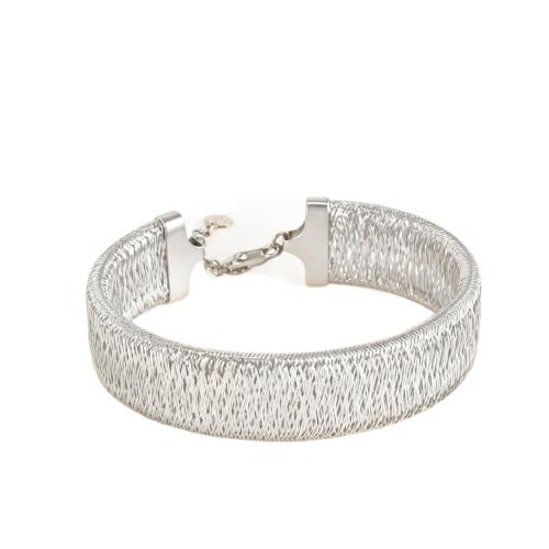 925 Sterling Silver Bracelet and Necklace, brushed & for woman 