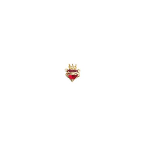 Cubic Zirconia Micro Pave Brass Connectors, Heart, gold color plated, DIY & micro pave cubic zirconia [