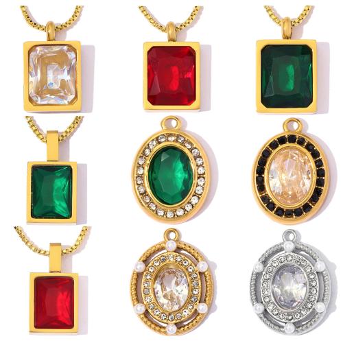 Pendentifs en acier inoxydable strass, Acier inoxydable 304, avec Plastique ABS perle, Placage, DIY & styles différents pour le choix & pavé de micro zircon & avec strass Vendu par sac