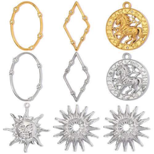 Pendentifs en acier inoxydable strass, Acier inoxydable 304, Placage, DIY & styles différents pour le choix & avec strass Vendu par sac