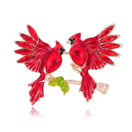 Zinklegierung Brosche, Vogel, plattiert, unisex & Emaille, 67x50mm, verkauft von PC[