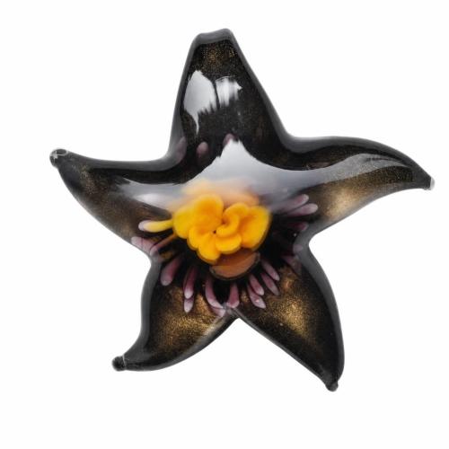 Colgantes de cristal de flor interior, Cristal de murano, Estrella, más colores para la opción, 51x50x7mm, agujero:aproximado 4mm, Vendido por UD
