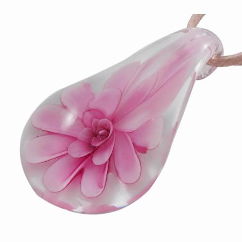 Colgantes de cristal de flor interior, Cristal de murano, Gota, más colores para la opción, 55x31mm, agujero:aproximado 7mm, Vendido por UD