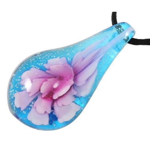 Colgantes de cristal de flor interior, Cristal de murano, Gota, más colores para la opción, 60x30mm, agujero:aproximado 5mm, Vendido por UD