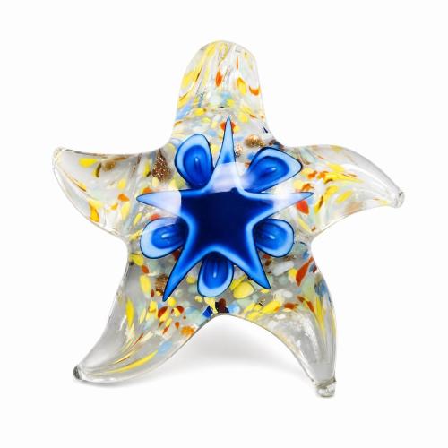 Colgantes de cristal de flor interior, Cristal de murano, Estrella, arena dorada, más colores para la opción, 48x50x12.5mm, agujero:aproximado 8mm, Vendido por UD