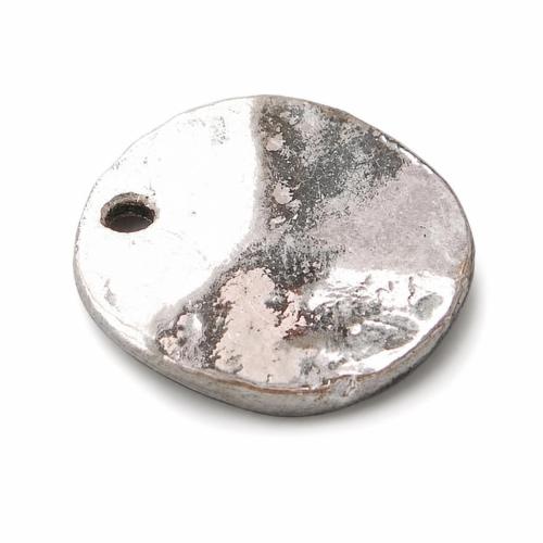 Цинкового сплава тег Шарм, цинковый сплав, Плоская круглая форма, Другое покрытие, Много цветов для выбора, не содержит кадмий отверстие:Приблизительно 2mm, продается PC