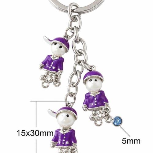 Enamel Zinc Alloy Key Chain, Cartoon, plated 5mm .5 Inch 