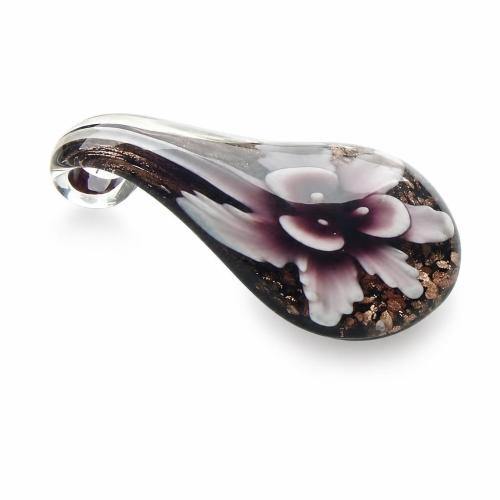 Colgantes de cristal de flor interior, Cristal de murano, Gota, arena dorada, 61x31x12mm, agujero:aproximado 8mm, Vendido por UD