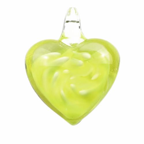 Inner Flower Lampwork Pendants, Heart, more colors for choice, 30×32mm, Sold by PC