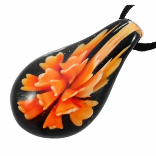 Colgantes de cristal de flor interior, Cristal de murano, Gota, más colores para la opción, 50x29mm, agujero:aproximado 5mm, Vendido por UD