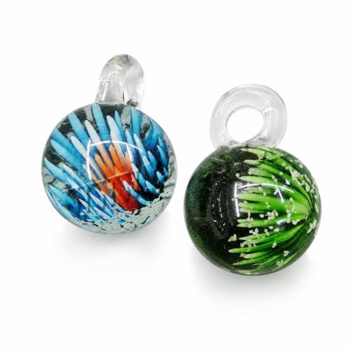 Colgantes de cristal de flor interior, Cristal de murano, Esférico, más colores para la opción, 21x21mm, agujero:aproximado 5mm, Vendido por UD