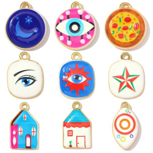Pendentifs de Émail laiton , Placage, DIY & styles différents pour le choix & émail, 3/sac, Vendu par sac