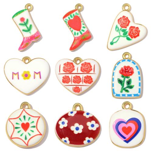 Pendentifs de Émail laiton , Placage, DIY & styles différents pour le choix & émail Vendu par sac