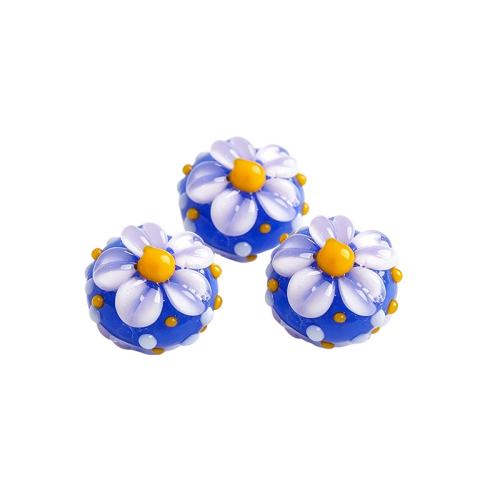 Flower Lampwork Glass Beads, Daisy, DIY 13mm 