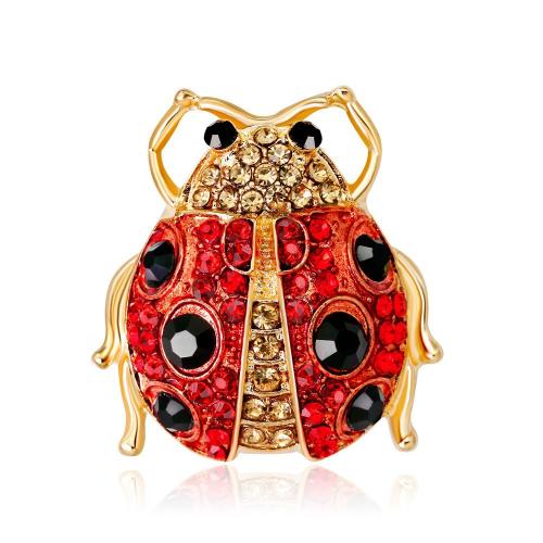 alliage de zinc broche, Insecte, Placage, unisexe & avec strass, Or Vendu par PC
