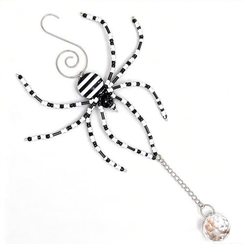 Gemstone Hanging Ornaments, with Crystal, Spider, Halloween Design [