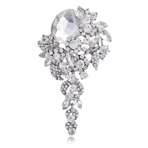 alliage de zinc broche, avec cristal, Placage, unisexe & avec strass, plus de couleurs à choisir Vendu par PC[