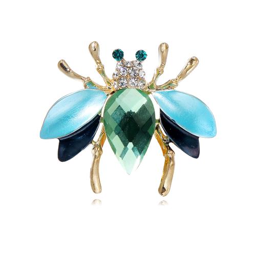 alliage de zinc broche, abeille, Placage, unisexe & avec strass, plus de couleurs à choisir Vendu par PC