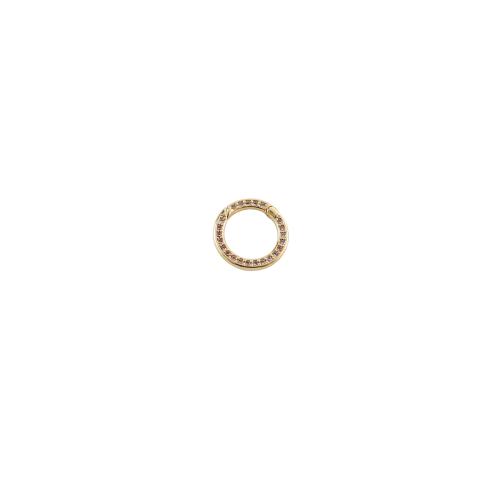 Fermoir à pression en laiton, beignet, Placage de couleur d'or, DIY & pavé de micro zircon Vendu par PC[