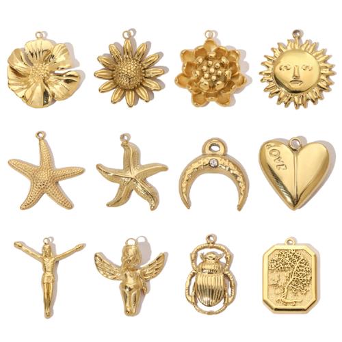Pendentifs en acier inoxydable, Acier inoxydable 304, Placage, DIY & styles différents pour le choix Vendu par sac[
