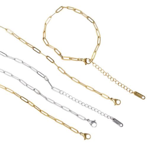 Acier inoxydable 304 Collier et bracelet, Placage ionique sous vide, bijoux de mode & pour femme, plus de couleurs à choisir, Vendu par PC