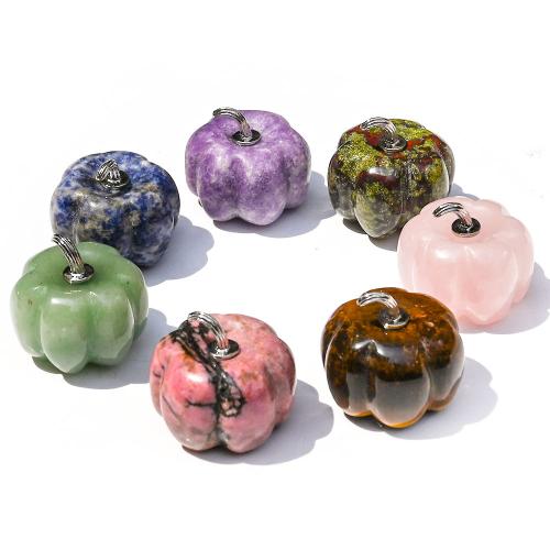 Gemstone Decor Ornaments, Pumpkin, Carved, Halloween Design 30mm [